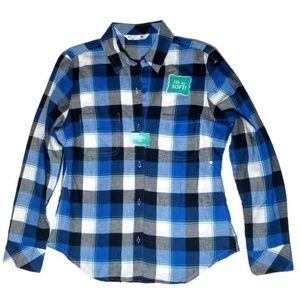 Soft buffalo plaid long sleeve blue shirt Lee